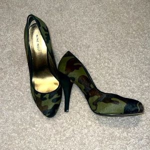 Camouflage Cow Leather Heels